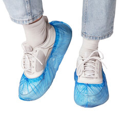 Бахилы, КОМПЛЕКТ 1900 шт. (950 пар), СТАНДАРТ, 39&times;14 см, 16 мкм, 2 г, синие, ELEGREEN