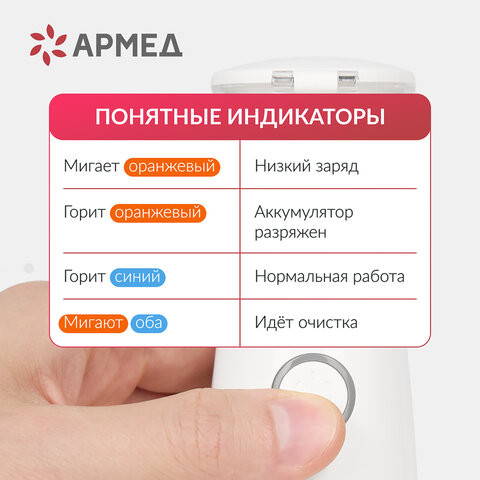 Ингалятор-небулайзер портативный ультразвуковой АРМЕД М102, производительность 0,2 мл/мин., объём 8 мл, 2014301 - фото 9