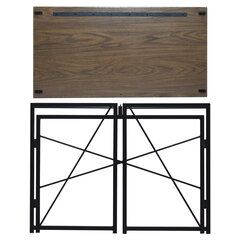 Стол на металлокаркасе BRABIX &laquo;LOFT CD-002&raquo;, 1000&times;500&times;750 мм, складной, цвет морёный дуб, 641212