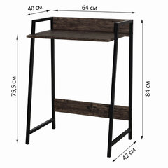 Стол на металлокаркасе BRABIX &laquo;LOFT CD-003&raquo;, 640&times;420&times;840 мм, цвет морёный дуб, 641215