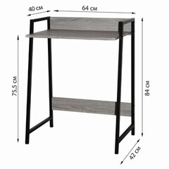 Стол на металлокаркасе BRABIX &laquo;LOFT CD-003&raquo;, 640&times;420&times;840 мм, цвет дуб антик, 641216