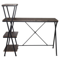 Стол на металлокаркасе BRABIX &laquo;LOFT CD-004&raquo;, 1200&times;535&times;1110 мм, 3 полки, цвет морёный дуб, 641218