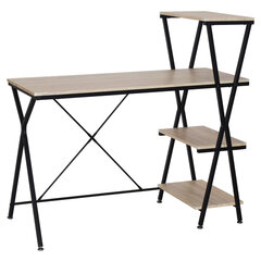 Стол на металлокаркасе BRABIX &laquo;LOFT CD-004&raquo;, 1200&times;535&times;1110 мм, 3 полки, цвет дуб натуральный, 641220