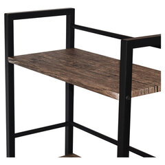 Стол на металлокаркасе BRABIX &laquo;LOFT CD-005&raquo;, 1200&times;520&times;1200 мм, 3 полки, цвет морёный дуб, 641221