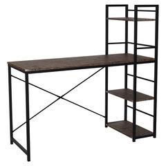 Стол на металлокаркасе BRABIX &laquo;LOFT CD-005&raquo;, 1200&times;520&times;1200 мм, 3 полки, цвет морёный дуб, 641221