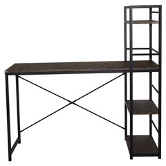 Стол на металлокаркасе BRABIX &laquo;LOFT CD-005&raquo;, 1200&times;520&times;1200 мм, 3 полки, цвет морёный дуб, 641221