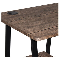 Стол на металлокаркасе BRABIX &laquo;LOFT CD-006&raquo;, 1200&times;500&times;730 мм, 2 полки, цвет морёный дуб, 641224