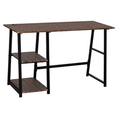 Стол на металлокаркасе BRABIX &laquo;LOFT CD-006&raquo;, 1200&times;500&times;730 мм, 2 полки, цвет морёный дуб, 641224