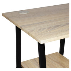 Стол на металлокаркасе BRABIX &laquo;LOFT CD-006&raquo;, 1200&times;500&times;730 мм, 2 полки, цвет дуб натуральный, 641226