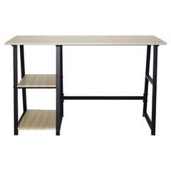 Стол на металлокаркасе BRABIX &laquo;LOFT CD-006&raquo;, 1200&times;500&times;730 мм, 2 полки, цвет дуб натуральный, 641226