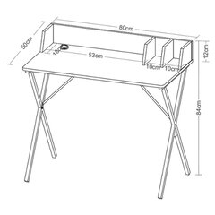 Стол на металлокаркасе BRABIX &laquo;LOFT CD-007&raquo;, 800&times;500&times;840 мм, органайзер, комбинированный, 641227