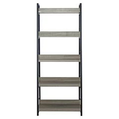 Стеллаж на металлокаркасе BRABIX "LOFT SH-003", 600х350х1500 мм, 5 полок, цвет дуб антик, 641235