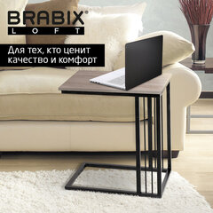 Стол журнальный на металлокаркасе BRABIX &laquo;LOFT CT-002&raquo;, 450&times;250&times;630 мм, цвет дуб натуральный, 641862