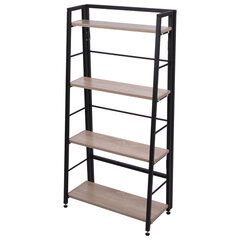 Стеллаж BRABIX &laquo;Smart SH-007&raquo;, 605&times;295&times;1193 мм, ЛОФТ, трапеция, складной, металл/<wbr/>ЛДСП дуб, каркас черный, 641872