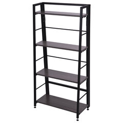 Стеллаж BRABIX &laquo;Smart SH-007&raquo;, 605&times;295&times;1193 мм, ЛОФТ, трапеция, складной, металл/<wbr/>ЛДСП ясень, каркас черный, 641873