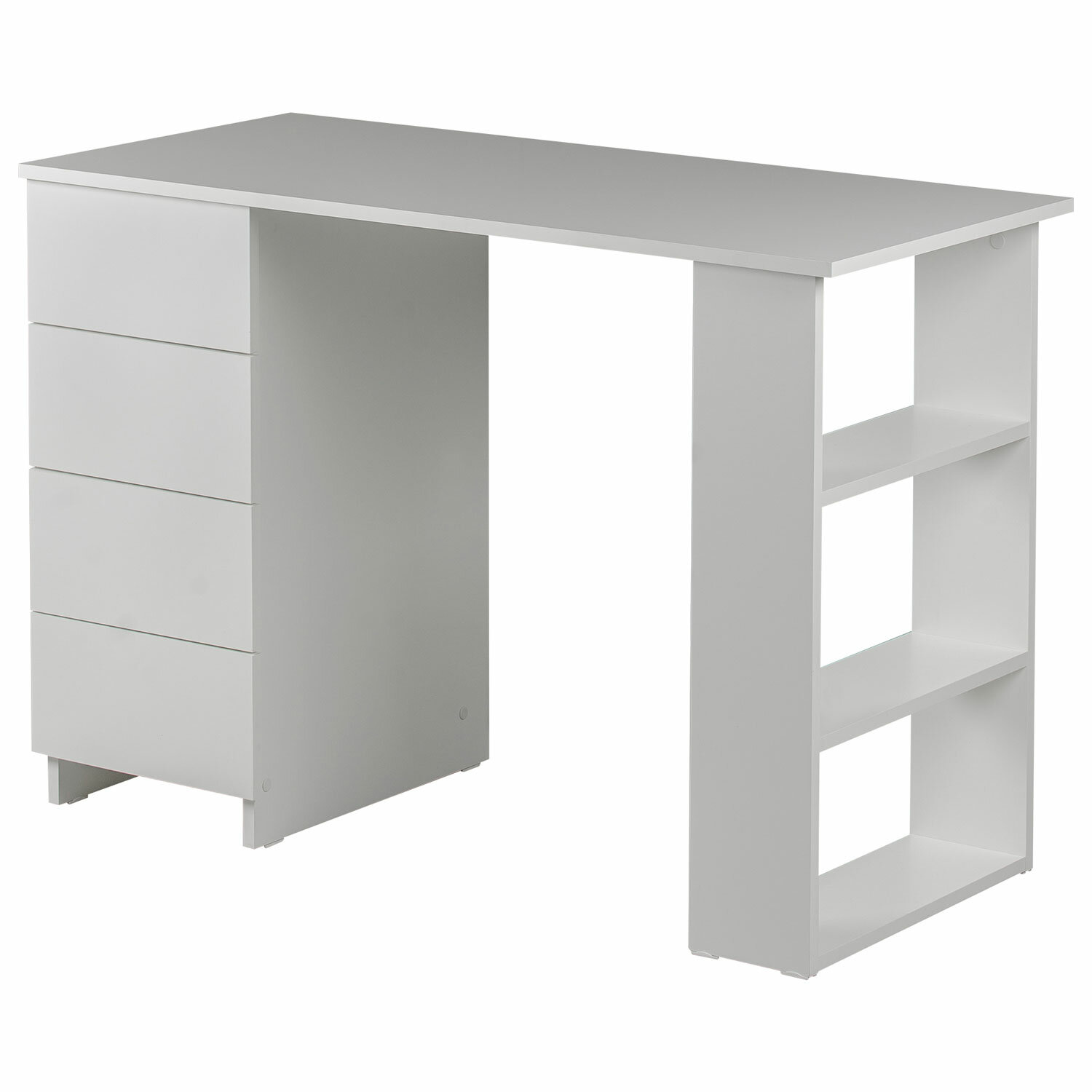 Стол письменный/компьютерный BRABIX "Scandi CD-016", 1100х500х750 мм, 4 ящика, белый, 641891