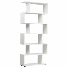 Стеллаж BRABIX &laquo;Scandi SH-008&raquo;, 730&times;250&times;1760 мм, 6 секций, ЛДСП, белый, 641897