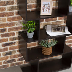 Стеллаж BRABIX &laquo;Scandi SH-008&raquo;, 730&times;250&times;1760 мм, 6 секций, ЛДСП, венге, 641899