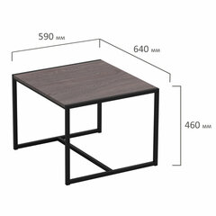 Стол журнальный &laquo;Систа&raquo;, 640&times;590&times;460 мм, ЛОФТ, металл/<wbr/>ЛДСП ясень шимо темный