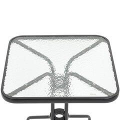 Стол NOSTRESS (НОСТРЕСС) TG-002, стеклянная столешница, 60&times;60 см, металлический каркас, черный, 641937