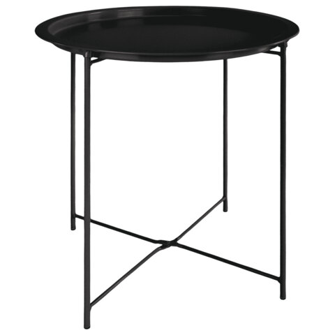 Столик-поднос BOOMHOUSE (БУМХАУС) CT-003 кофейный (ширина 47 см, высота 51 см), металл, черный, 641938