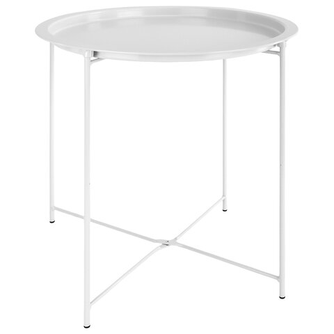 Столик-поднос BOOMHOUSE (БУМХАУС) CT-003 кофейный (ширина 47, высота 51 см), металл, белый, 641939 - фото 4