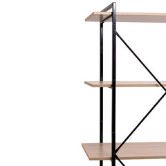 Стеллаж BRABIX &laquo;SMART SH-004&raquo;, 904&times;360&times;1950 мм, ЛОФТ, 5 полок, металл/<wbr/>ЛДСП ясень шимо светлый, каркас черный, 641943