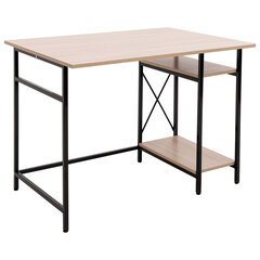 Стол BRABIX &laquo;SMART CD-018&raquo;, 1100&times;600&times;765 мм, ЛОФТ, 2 полки, металл/<wbr/>ЛДСП ясень шимо светлый, каркас черный, 641945