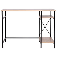 Стол BRABIX &laquo;SMART CD-018&raquo;, 1100&times;600&times;765 мм, ЛОФТ, 2 полки, металл/<wbr/>ЛДСП ясень шимо светлый, каркас черный, 641945