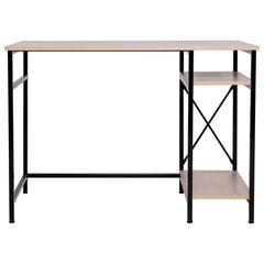 Стол BRABIX &laquo;SMART CD-018&raquo;, 1100&times;600&times;765 мм, ЛОФТ, 2 полки, металл/<wbr/>ЛДСП ясень шимо светлый, каркас черный, 641945