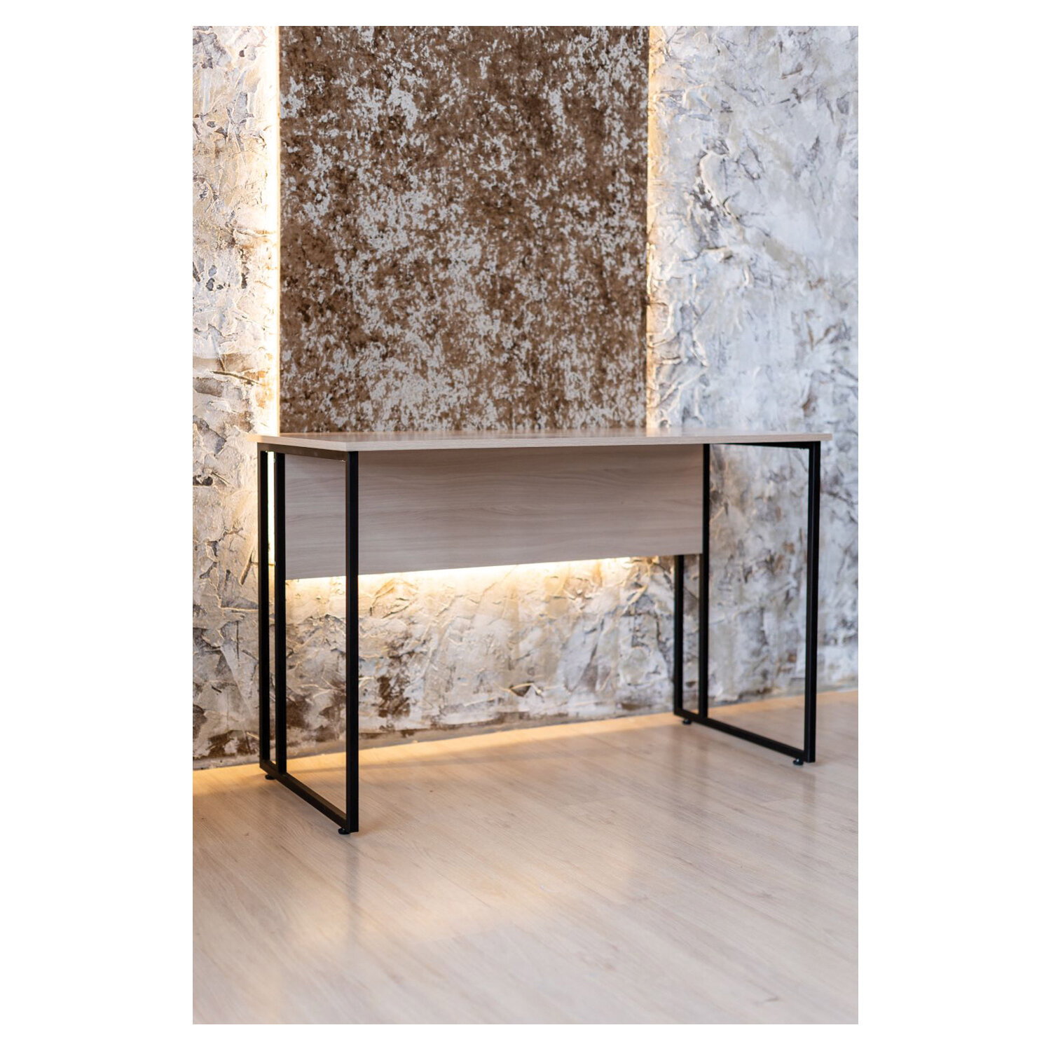 Стол BRABIX "SMART CD-019", 1180х600х770 мм, ЛОФТ, металл/ЛДСП ясень шимо светлый, каркас черный, 641947