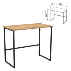 Стол BRABIX &laquo;SMART CD-020&raquo;, 900&times;500&times;770 мм, ЛОФТ, металл/<wbr/>ЛДСП бунратти, каркас черный, 641950