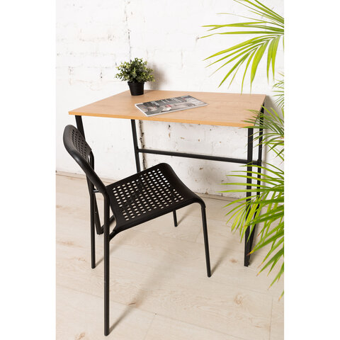 Стол BRABIX "SMART CD-020", 900х500х770 мм, ЛОФТ, металл/ЛДСП бунратти, каркас черный, 641950