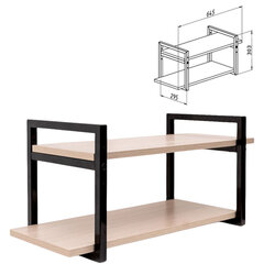 Полка BRABIX &laquo;SMART WS-002&raquo;, 580&times;290&times;300 мм, ЛОФТ, 2 полки, металл/<wbr/>ЛДСП ясень шимо светлый, 641951