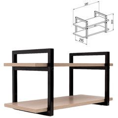 Полка BRABIX &laquo;SMART WS-002&raquo;, 580&times;290&times;300 мм, ЛОФТ, 2 полки, металл/<wbr/>ЛДСП ясень шимо светлый, 641951