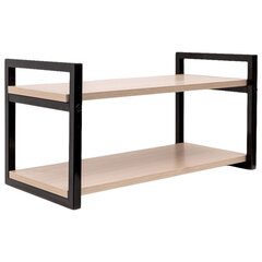 Полка BRABIX &laquo;SMART WS-002&raquo;, 580&times;290&times;300 мм, ЛОФТ, 2 полки, металл/<wbr/>ЛДСП ясень шимо светлый, 641951