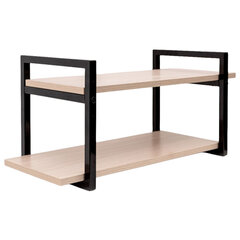 Полка BRABIX &laquo;SMART WS-002&raquo;, 580&times;290&times;300 мм, ЛОФТ, 2 полки, металл/<wbr/>ЛДСП ясень шимо светлый, 641951