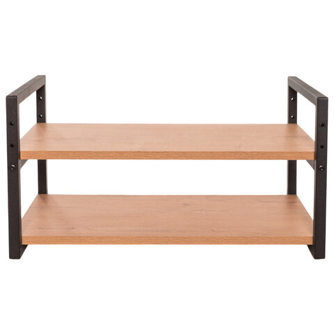 Полка BRABIX "SMART WS-002", 580х290х300 мм, ЛОФТ, 2 полки, металл/ЛДСП бунратти, 641952