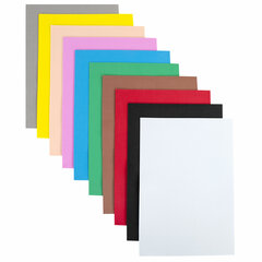 Пористая резина/<wbr/>фоамиран А4, 2 мм, НАБОР №2, 10 листов, 10 цветов, яркие цвета, ОСТРОВ СОКРОВИЩ, 660074