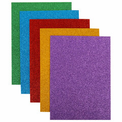 Пористая резина/<wbr/>фоамиран А4, 2 мм, НАБОР, 5 листов, 5 цветов, яркие цвета, блестки, ОСТРОВ СОКРОВИЩ, 660078