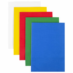 Пористая резина/<wbr/>фоамиран А4, 2 мм, НАБОР, 5 листов, 5 цветов, яркие цвета, самоклеящаяся, ОСТРОВ СОКРОВИЩ, 660080