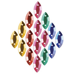 Стразы для творчества &laquo;Лодочка&raquo;, цвет ассорти, 7&times;15 мм, 30 грамм, ОСТРОВ СОКРОВИЩ, 661217