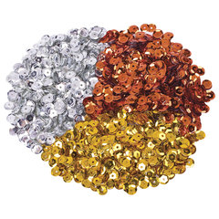 Пайетки для творчества &laquo;Классика&raquo;, золото, серебро, медь, 6 мм, 30 грамм, ОСТРОВ СОКРОВИЩ, 661272