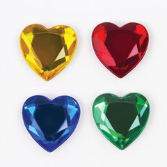 Стразы самоклеящиеся &laquo;Сердце&raquo;, 14 мм, 30 г, 5 цветов, ОСТРОВ СОКРОВИЩ, 661385