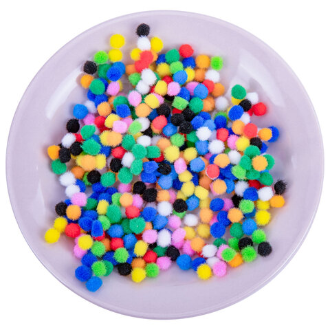 Помпоны для творчества, 10 цветов, 8 мм, 60 шт., ОСТРОВ СОКРОВИЩ, 661422 - фото 5