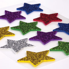 Наклейки из EVA &laquo;Звезды&raquo;, 12 шт., блестящие, ассорти, ОСТРОВ СОКРОВИЩ, 661452