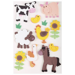 Наклейки из EVA &laquo;Ферма&raquo;, 12 шт., ассорти, ОСТРОВ СОКРОВИЩ, 661459