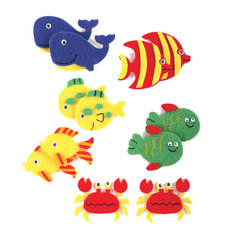 Наклейки из фетра &laquo;Рыбки&raquo;, 12 шт., ассорти, ОСТРОВ СОКРОВИЩ, 661475