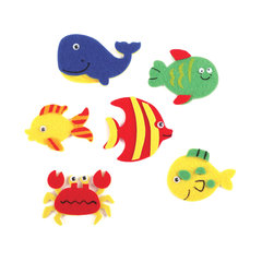 Наклейки из фетра &laquo;Рыбки&raquo;, 12 шт., ассорти, ОСТРОВ СОКРОВИЩ, 661475