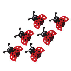 Наклейки из фетра &laquo;Божьи коровки&raquo;, 6 шт., ассорти, ОСТРОВ СОКРОВИЩ, 661498